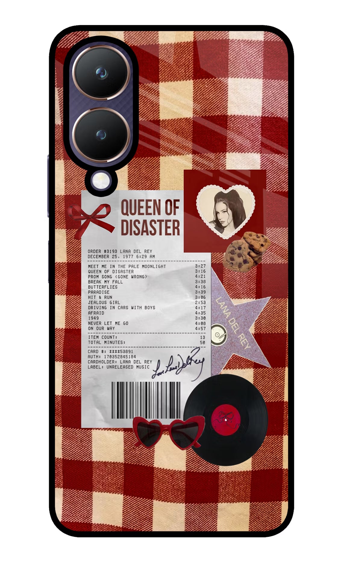 Queen of Disaster Vivo Y28 5G Glass Case Back Cover by Casekaro