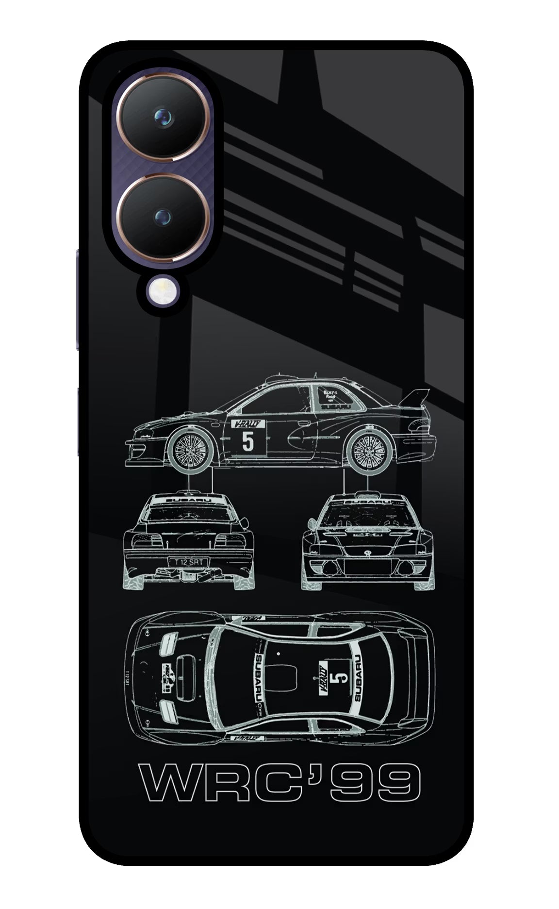 WRC'99 Vivo Y28 5G Glass Case Back Cover by Casekaro