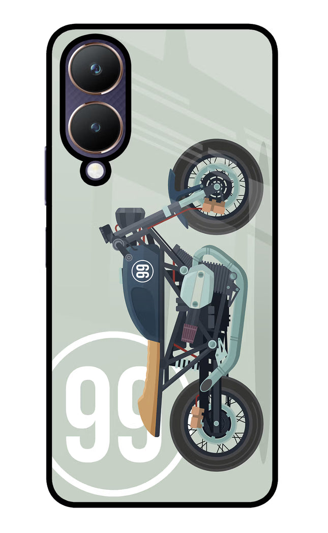 Classic Cafe Racer 99 Vivo Y28 5G Glass Case Back Cover by Casekaro