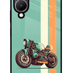 Striped Moto Drift Vivo Y28 5G Glass Case