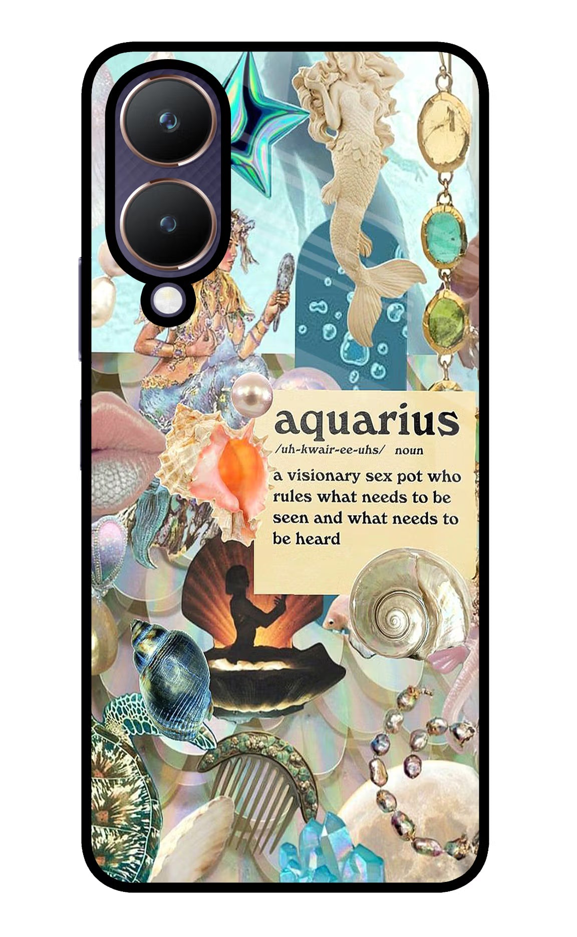 Aquarius Zodiac Vivo Y28 5G Glass Case Back Cover by Casekaro