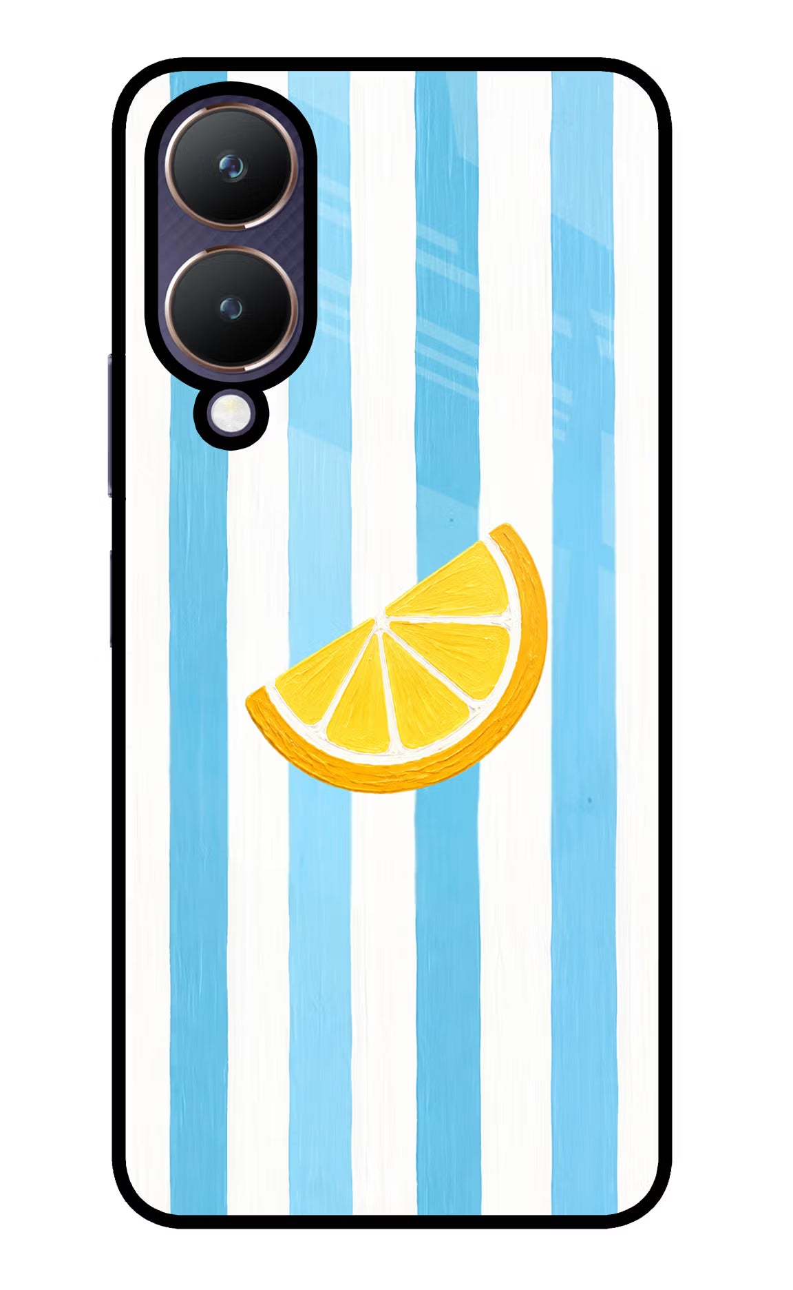 Summer Lemon Vivo Y28 5G Glass Case Back Cover by Casekaro
