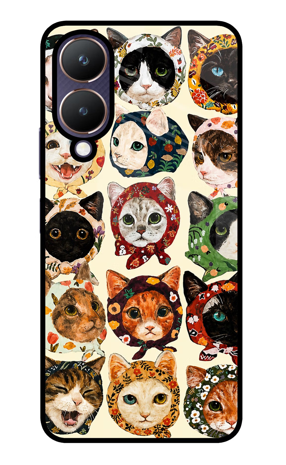 Cool Cat Vivo Y28 5G Glass Case