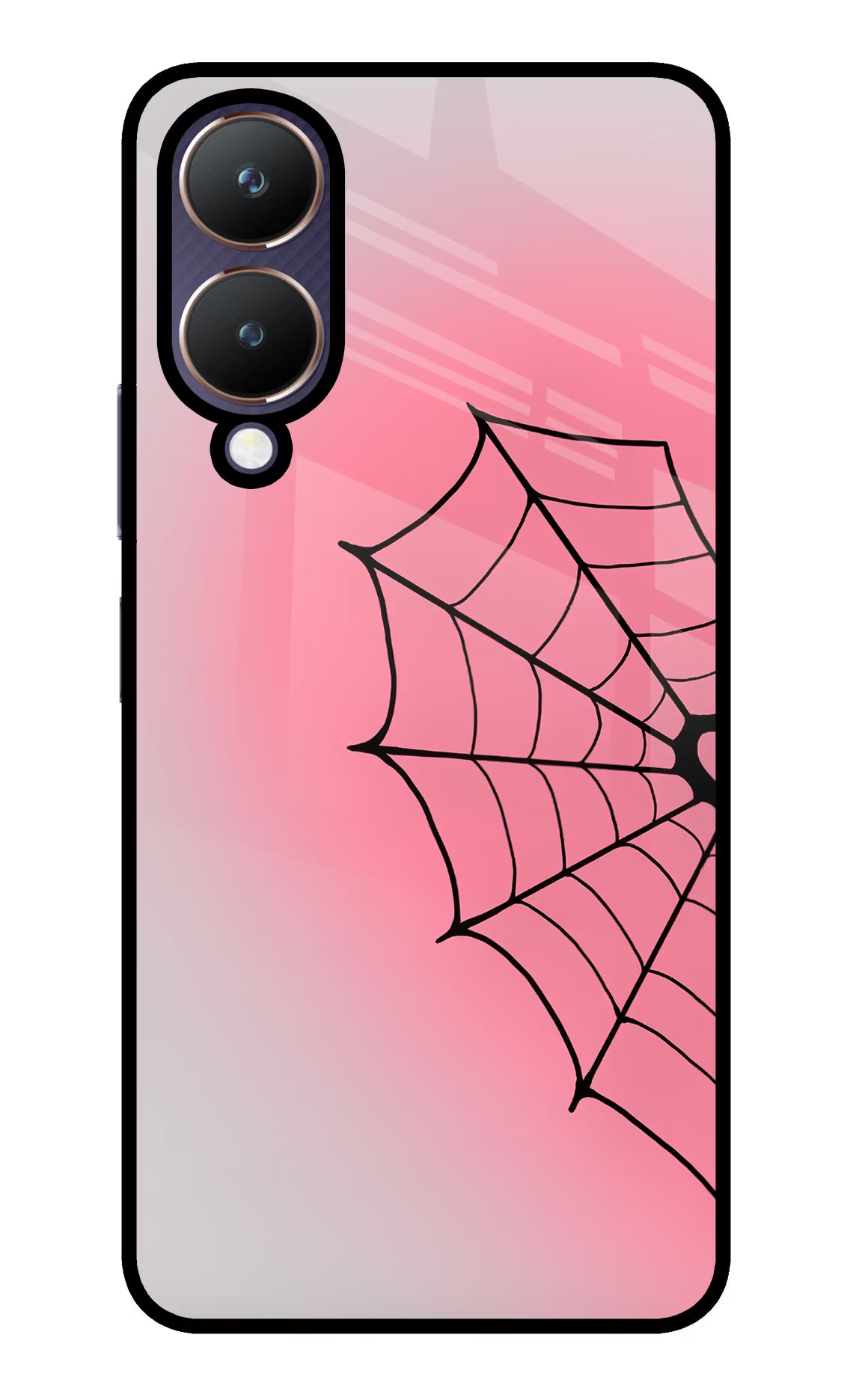 Pink Web Vivo Y28 5G Glass Case