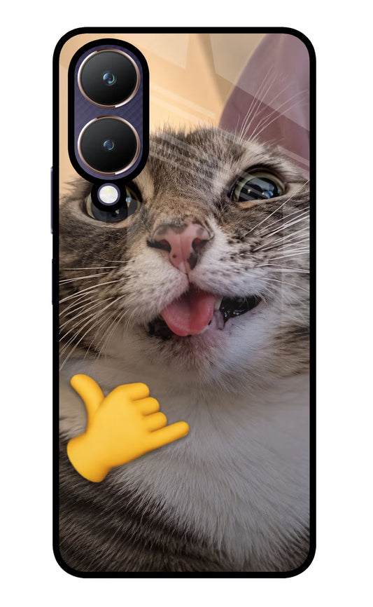 Silly Cat Call Vivo Y28 5G Glass Case