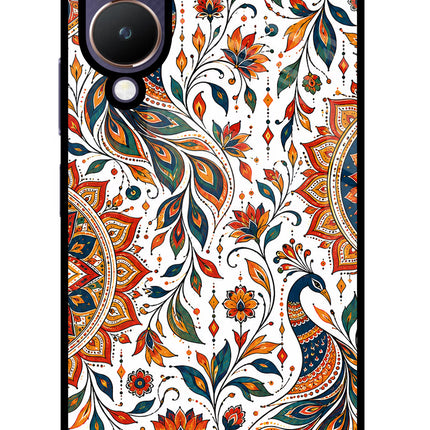 White Mayura Vivo Y28 5G Glass Case