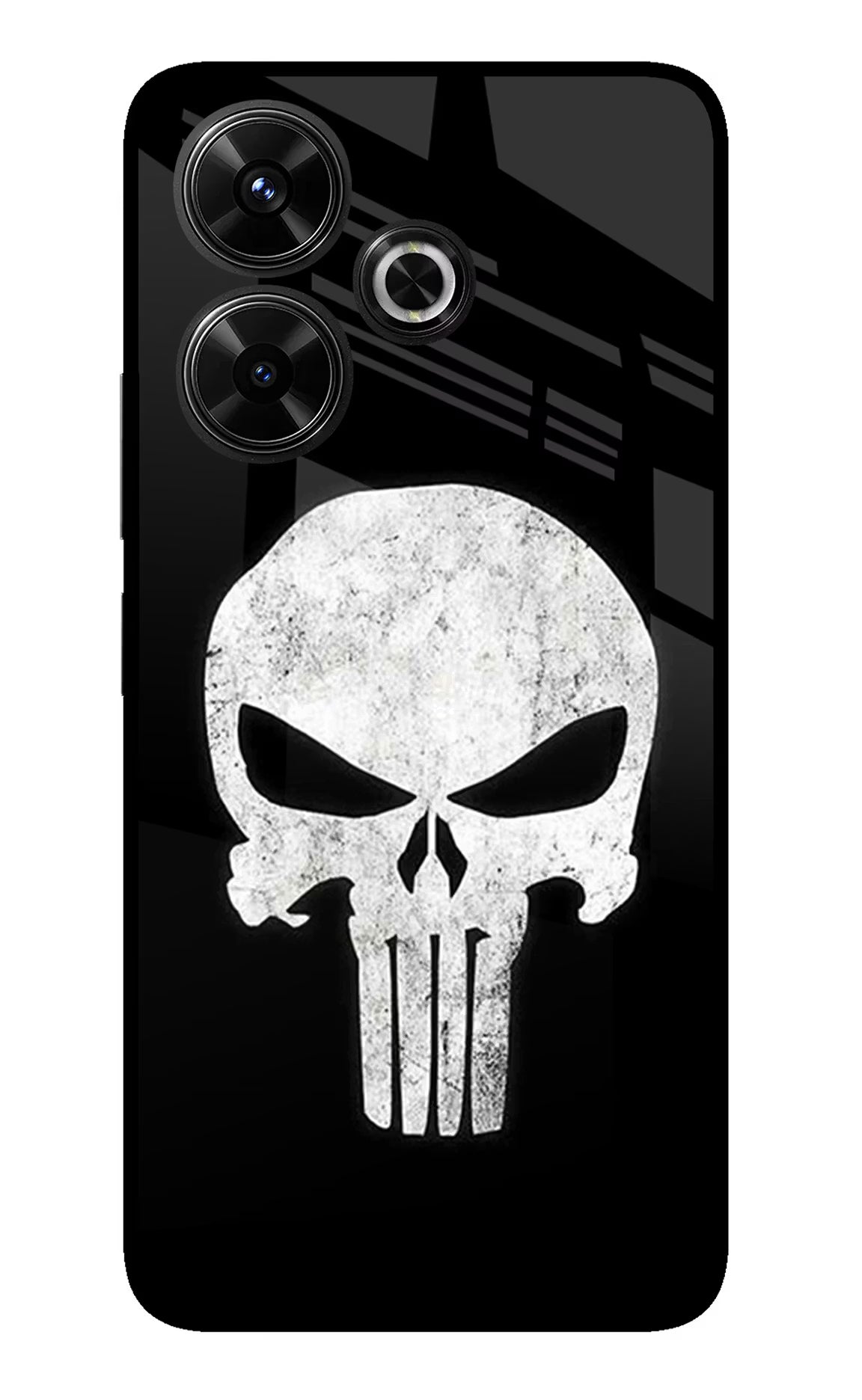 Punisher Skull Redmi 13 5G Glass Case Back Cover by Casekaro