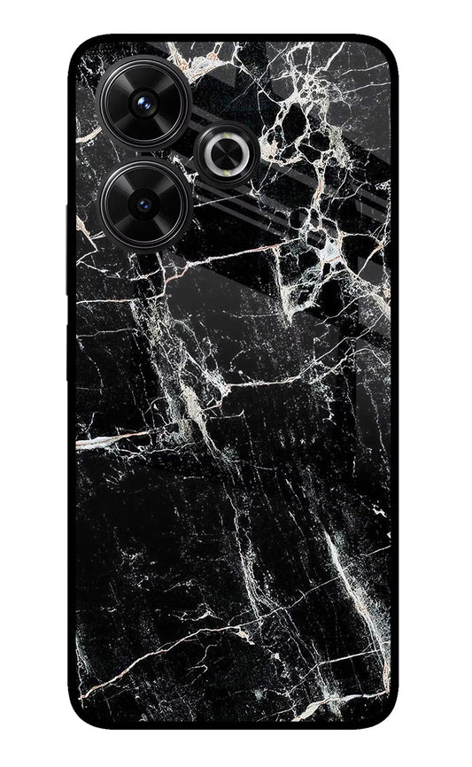 Black Marble Texture Redmi 13 5G Glass Case