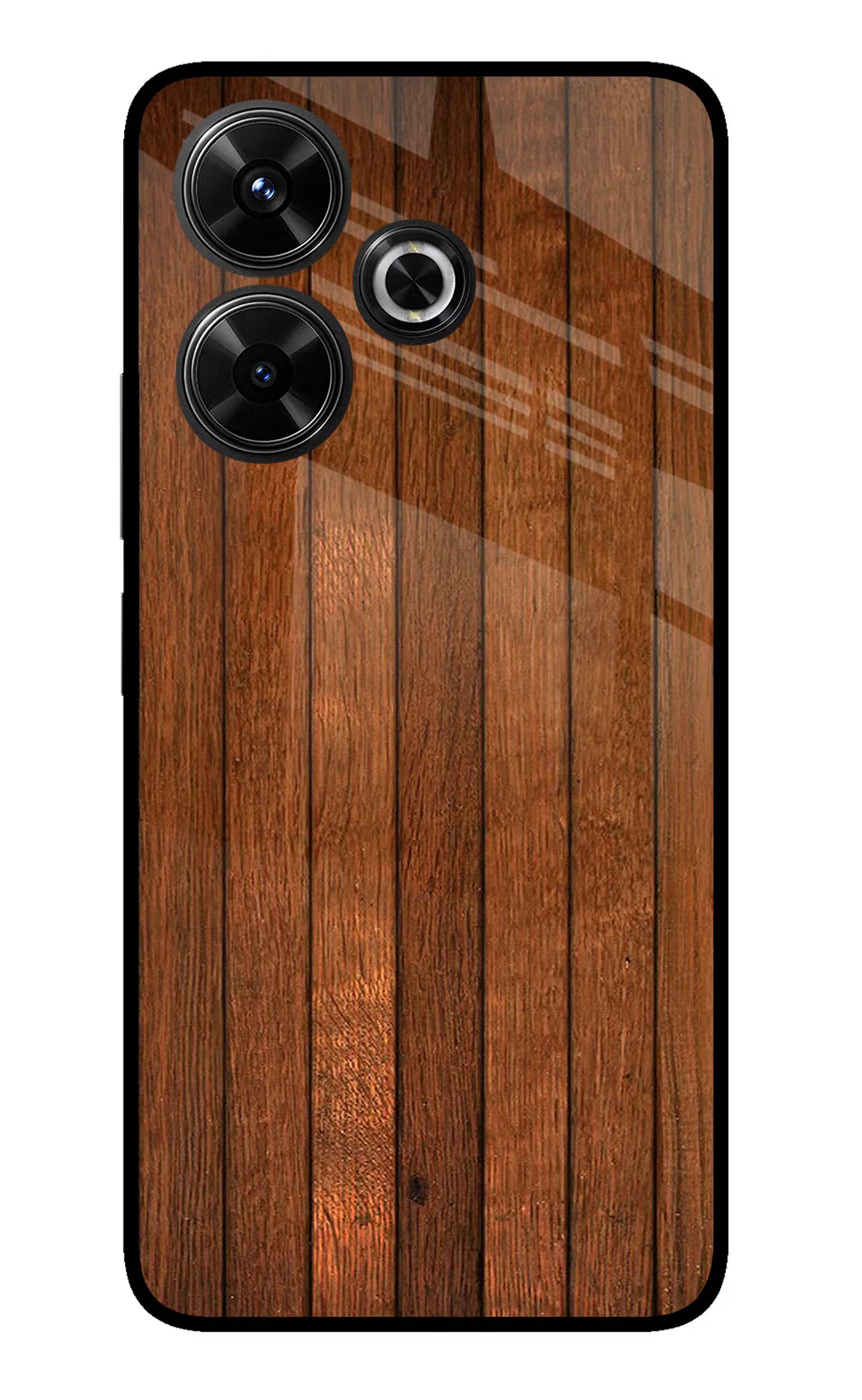 Wooden Artwork Bands Redmi 13 5G Glass Case Back Cover by Casekaro