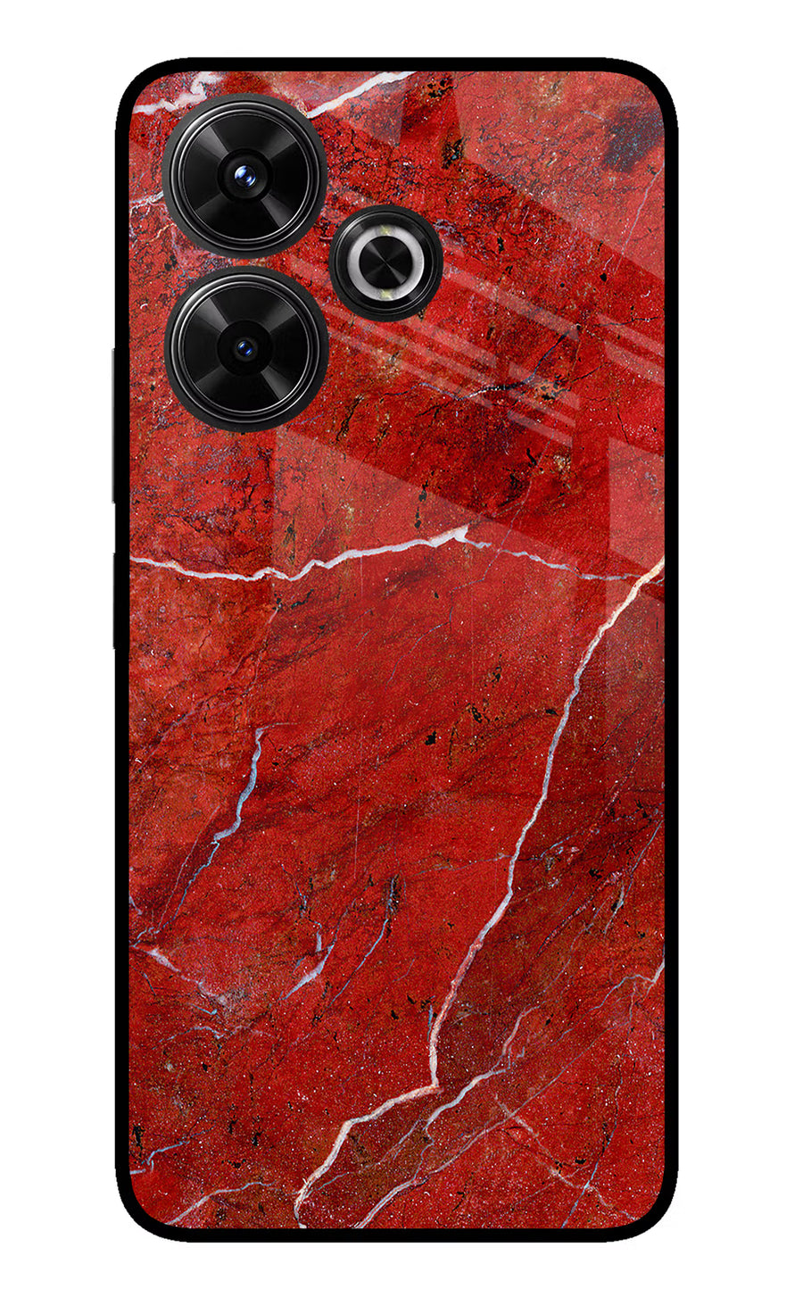 Red Marble Design Redmi 13 5G Back Cover, Glass case
