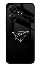 Paper Plane White Redmi 13 5G Glass Case Back Cover by Casekaro