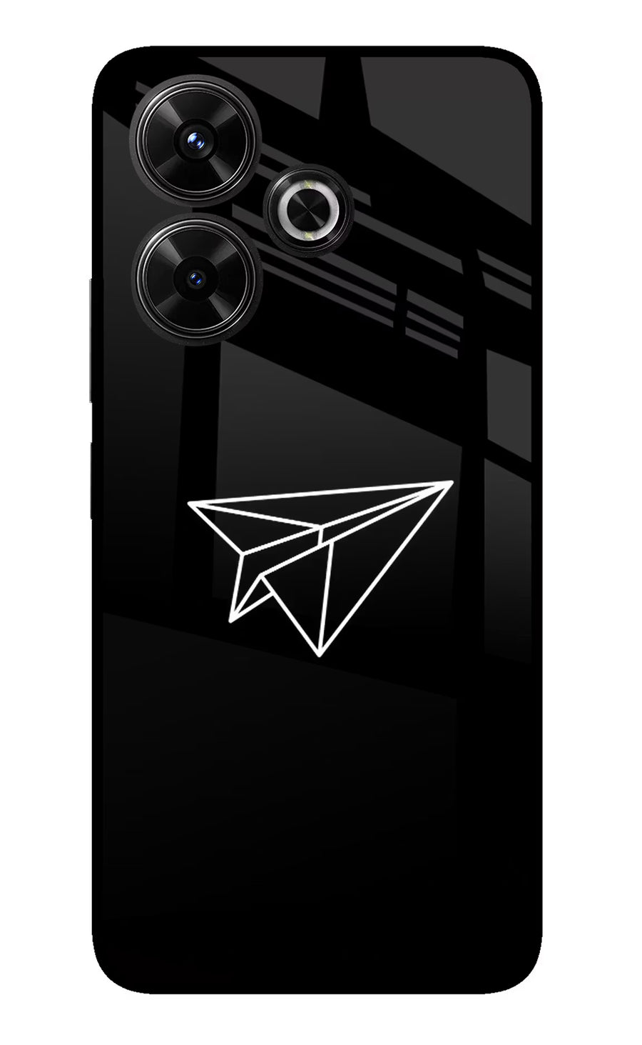 Paper Plane White Redmi 13 5G Back Cover, Glass case