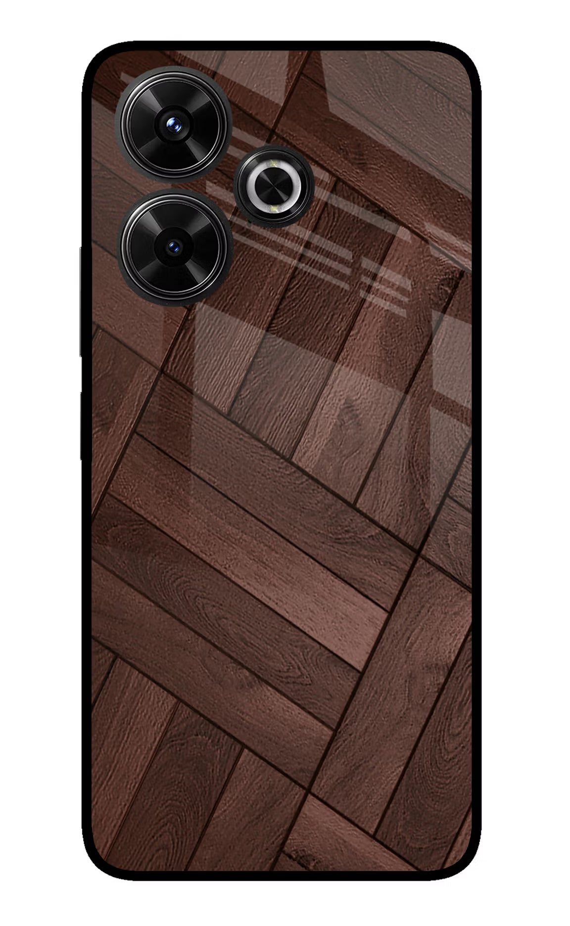 Wooden Texture Design Redmi 13 5G Glass Case Back Cover by Casekaro