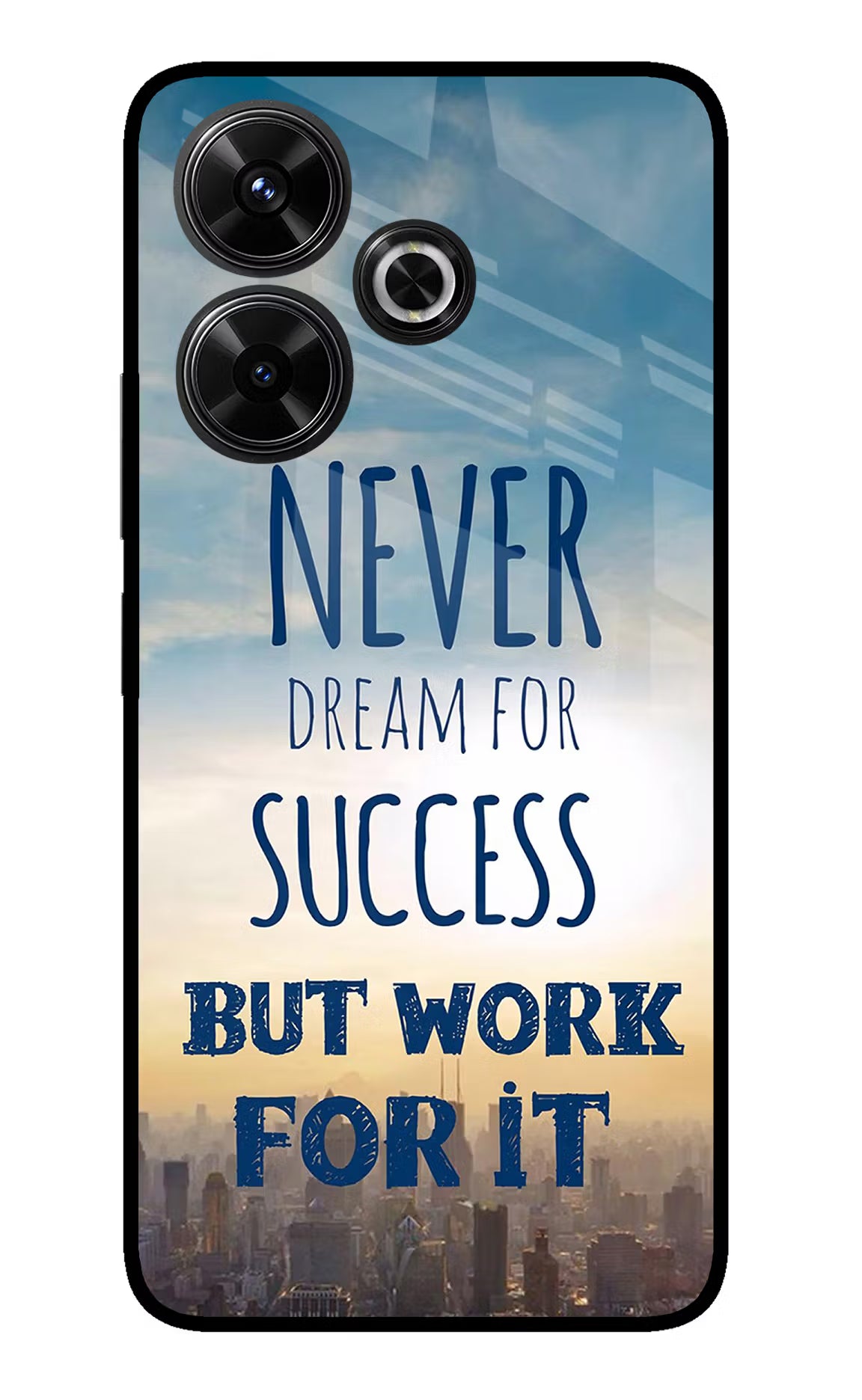 Never Dream For Success But Work For It Redmi 13 5G Glass Case Back Cover by Casekaro