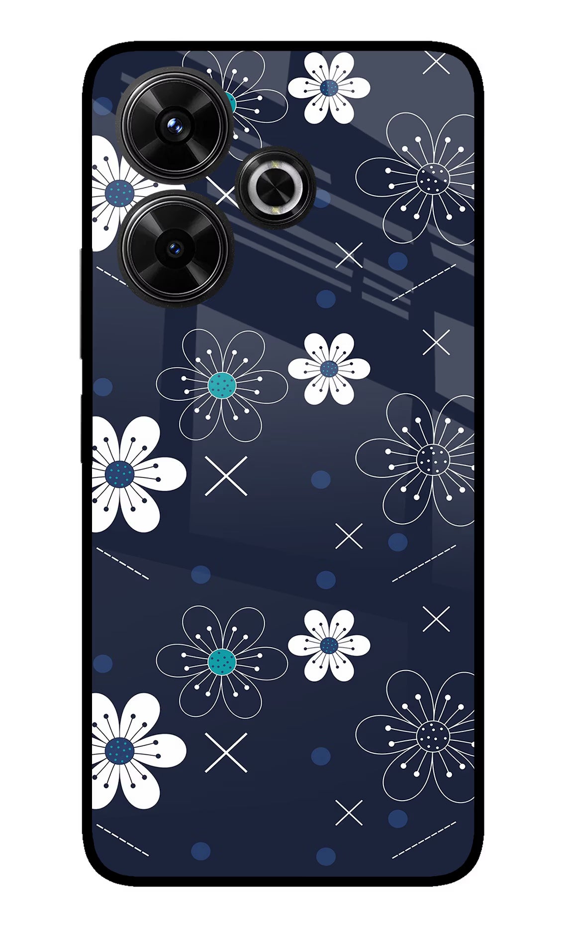Flowers Redmi 13 5G Glass Case Back Cover by Casekaro