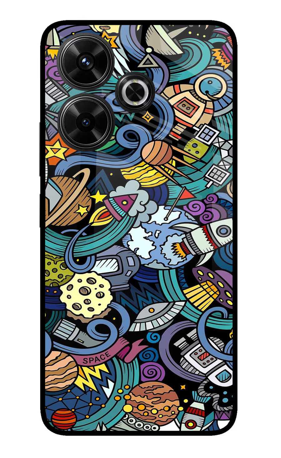 Space Abstract Redmi 13 5G Back Cover, Glass case