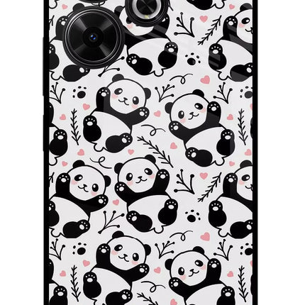 Cute Panda Redmi 13 5G Glass Case