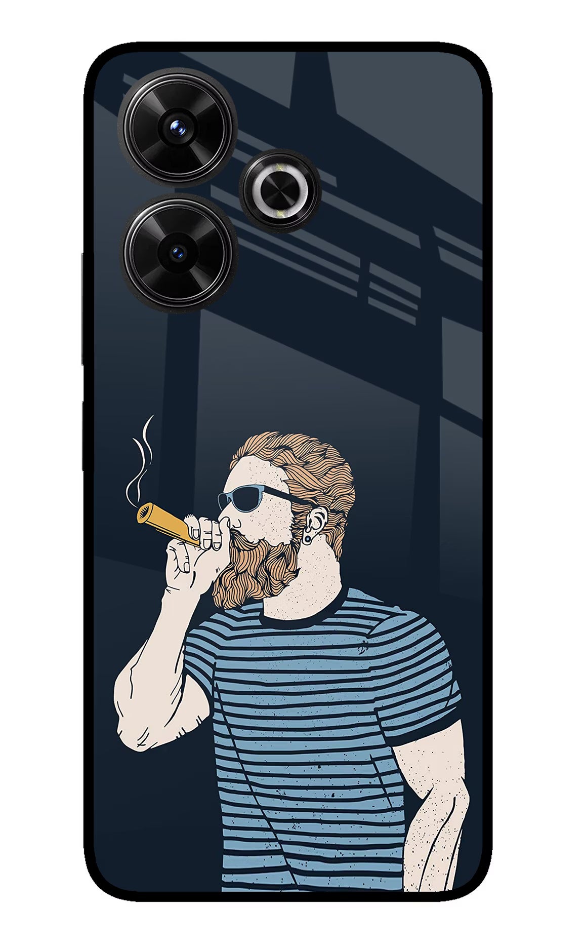 Smoking Redmi 13 5G Glass Case Back Cover by Casekaro