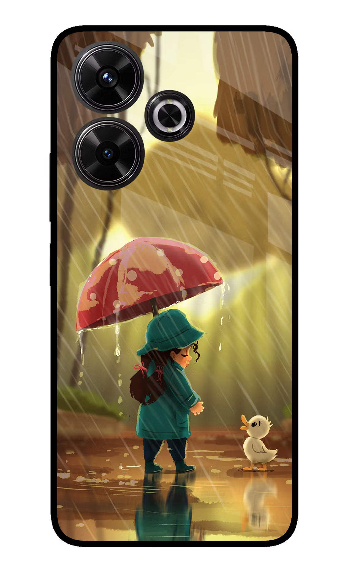Rainy Day Redmi 13 5G Glass Case Back Cover by Casekaro
