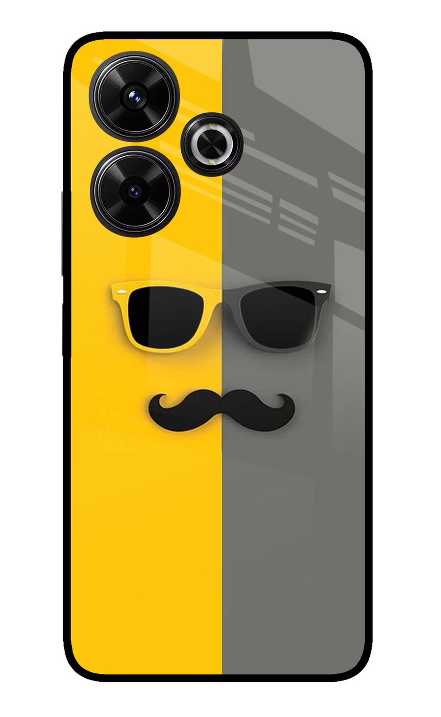 Sunglasses with Mustache Redmi 13 5G Back Cover, Glass case
