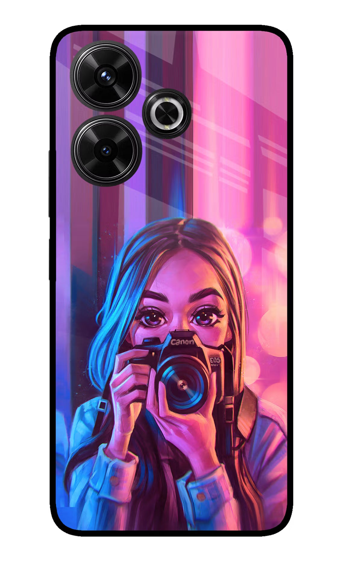 Girl Photographer Redmi 13 5G Glass Case