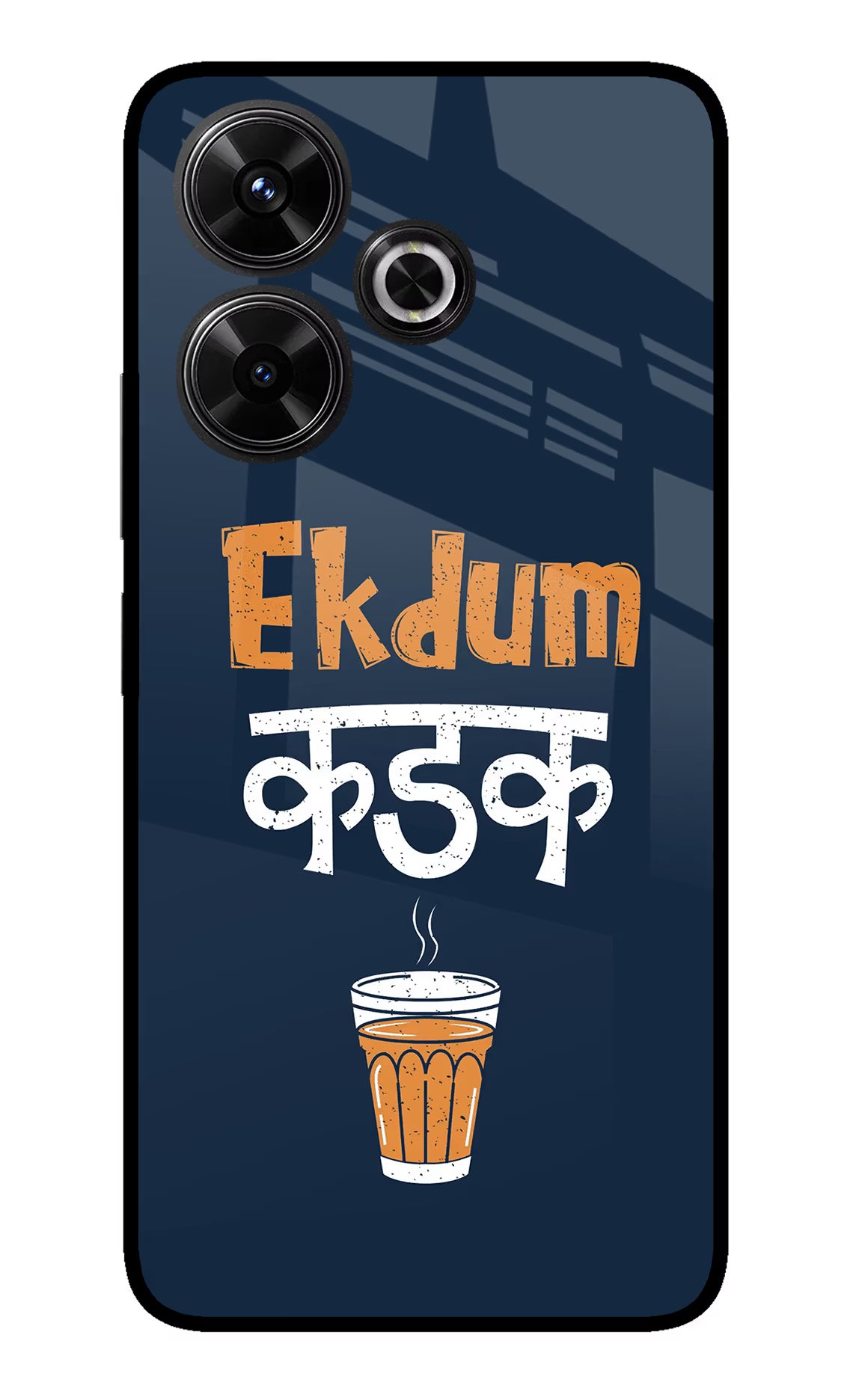 Ekdum Kadak Chai Redmi 13 5G Glass Case Back Cover by Casekaro