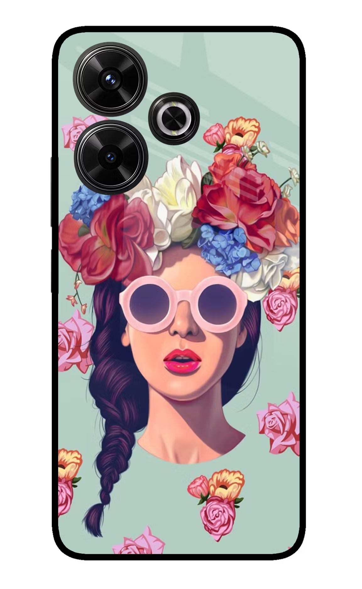 Pretty Girl Redmi 13 5G Glass Case Back Cover by Casekaro
