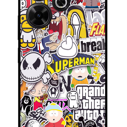 Sticker Bomb Redmi 13 5G Glass Case