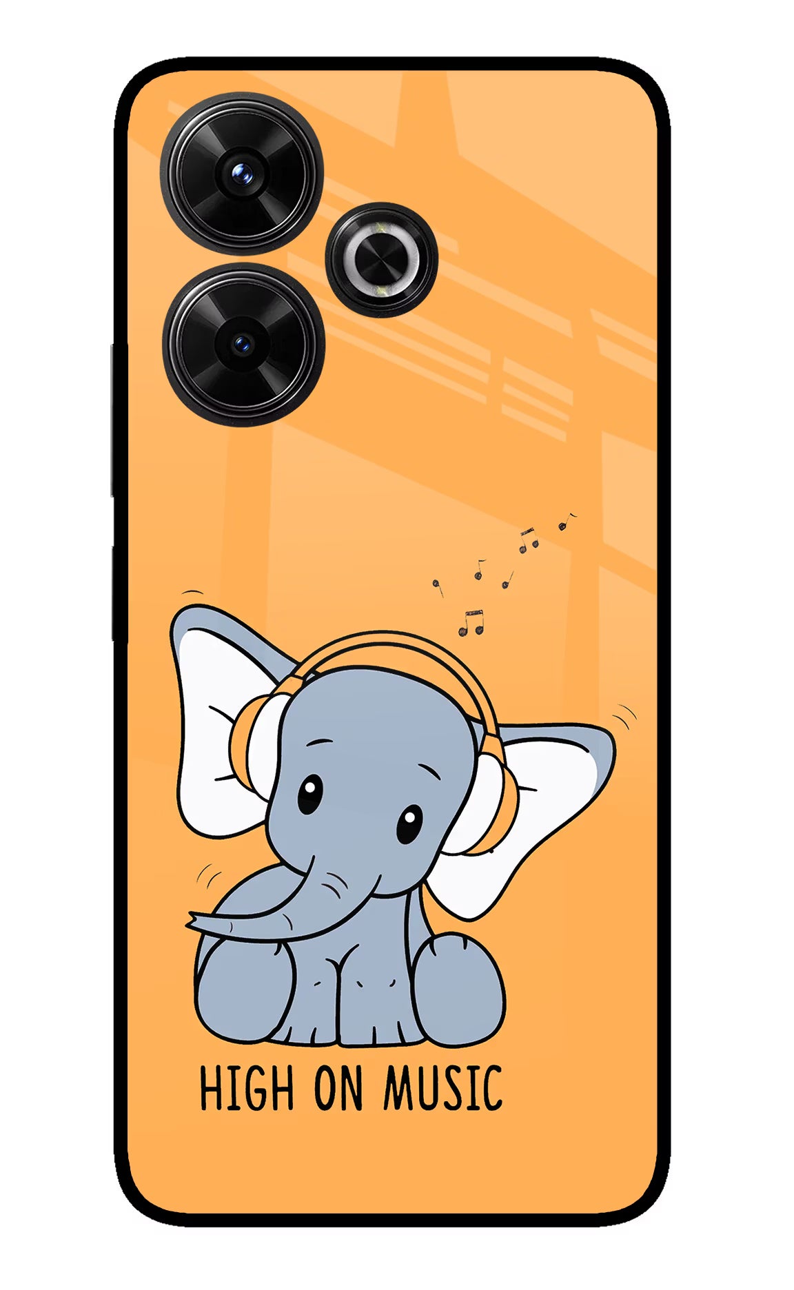 High On Music Redmi 13 5G Glass Case Back Cover by Casekaro