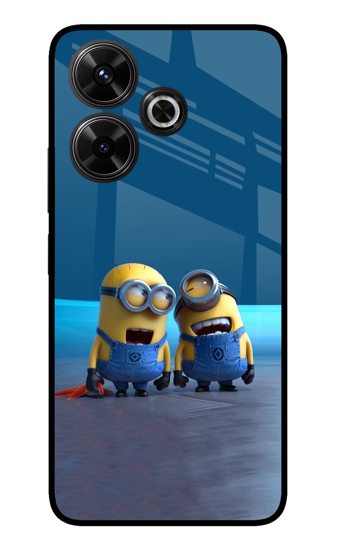 Minion Laughing Redmi 13 5G Glass Case Back Cover by Casekaro