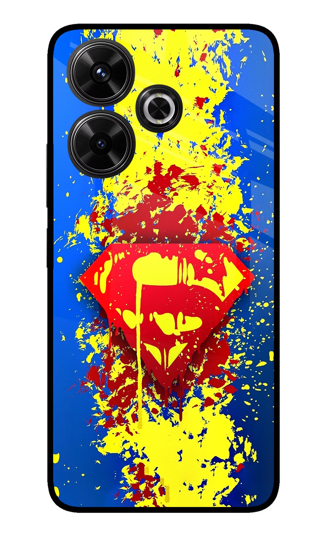Superman logo Redmi 13 5G Glass Case Back Cover by Casekaro