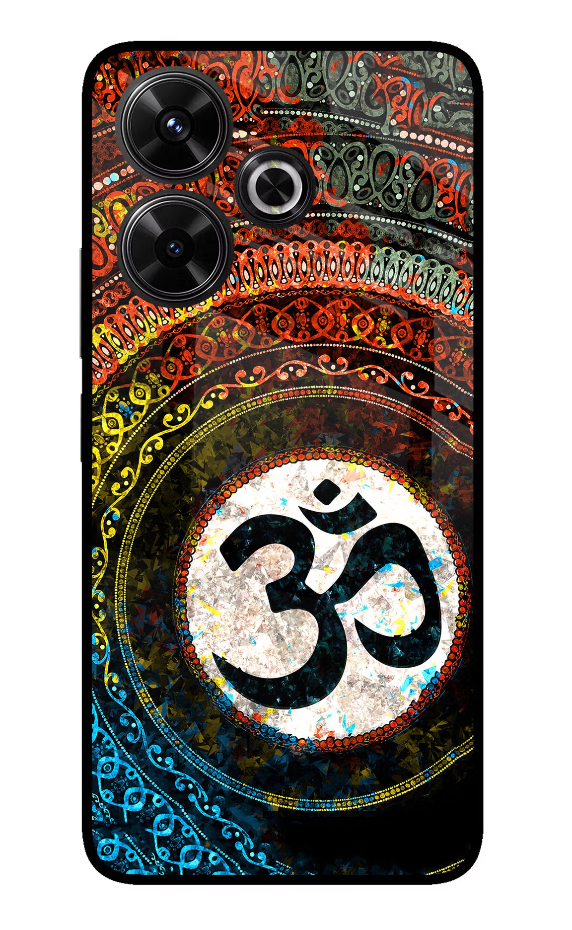 Om Cultural Redmi 13 5G Glass Case Back Cover by Casekaro
