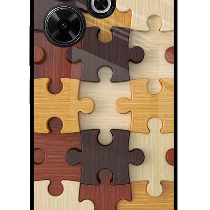Wooden Puzzle Redmi 13 5G Glass Case