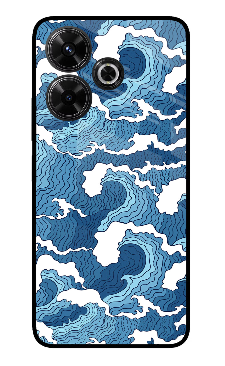 Blue Waves Redmi 13 5G Back Cover, Glass case