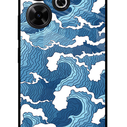 Blue Waves Redmi 13 5G Glass Case