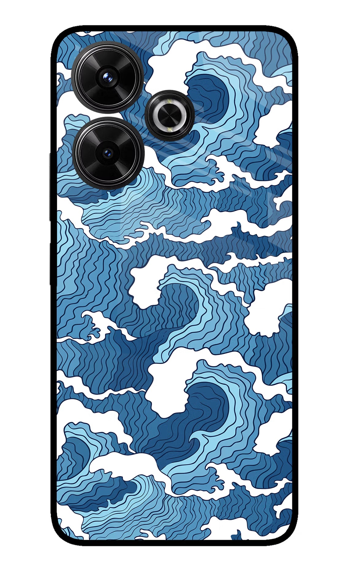 Blue Waves Redmi 13 5G Glass Case