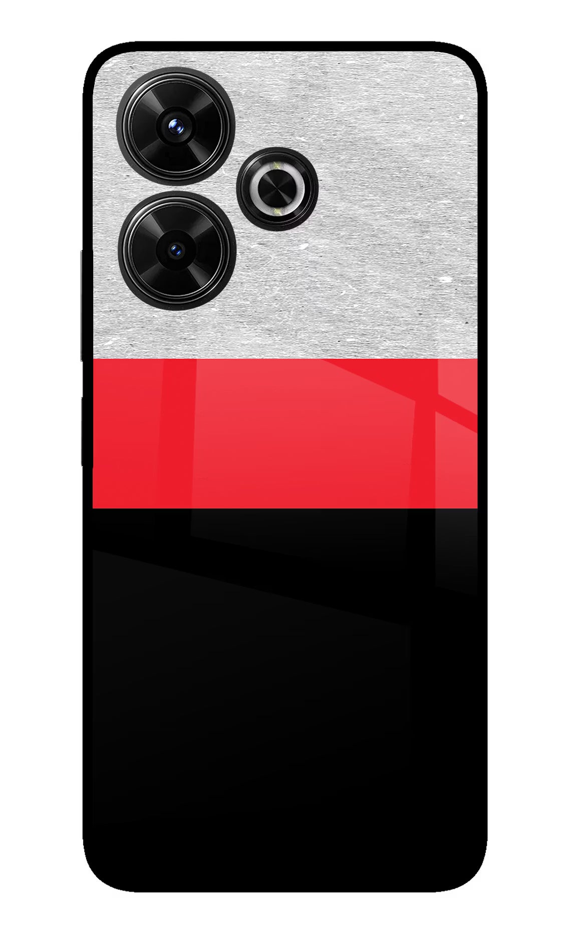 Tri Color Pattern Redmi 13 5G Glass Case Back Cover by Casekaro