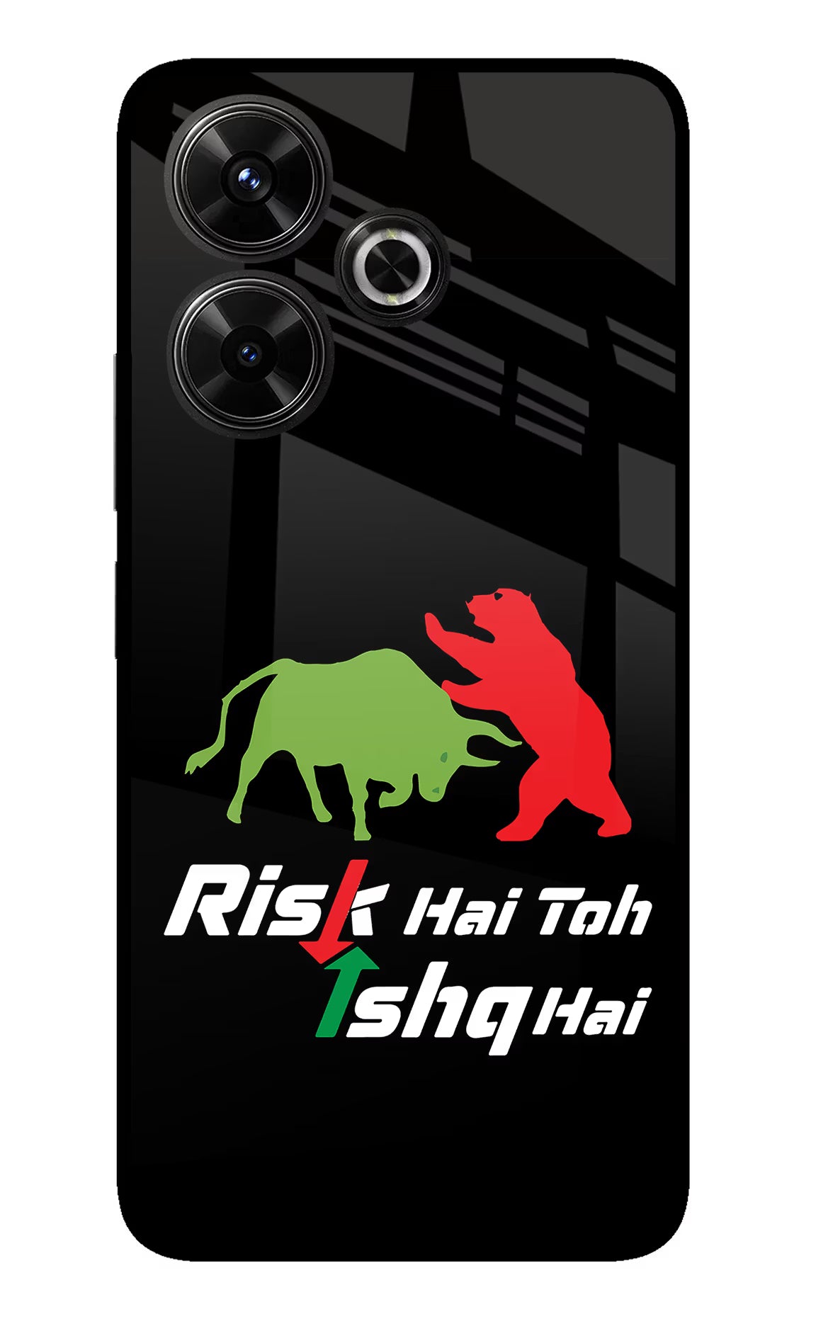 Risk Hai Toh Ishq Hai Redmi 13 5G Glass Case Back Cover by Casekaro