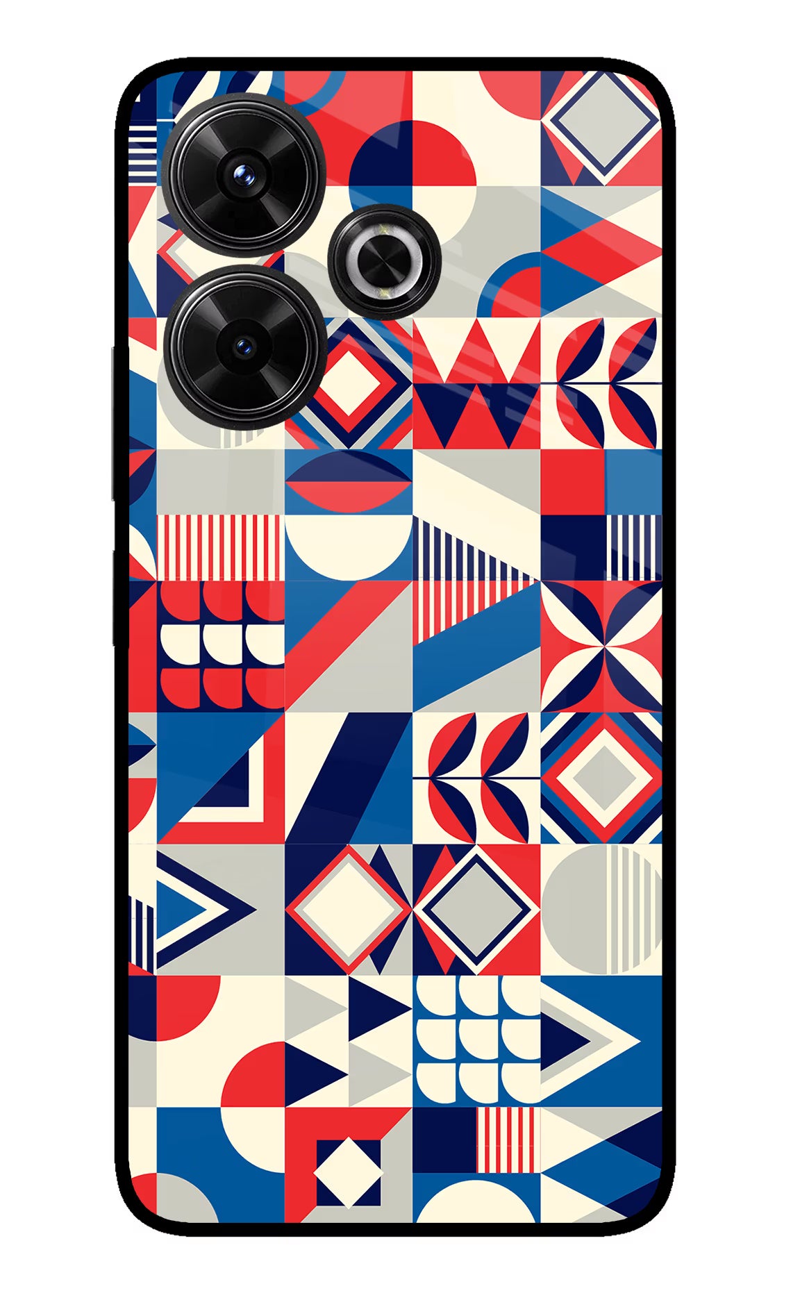 Colorful Pattern Redmi 13 5G Glass Case Back Cover by Casekaro