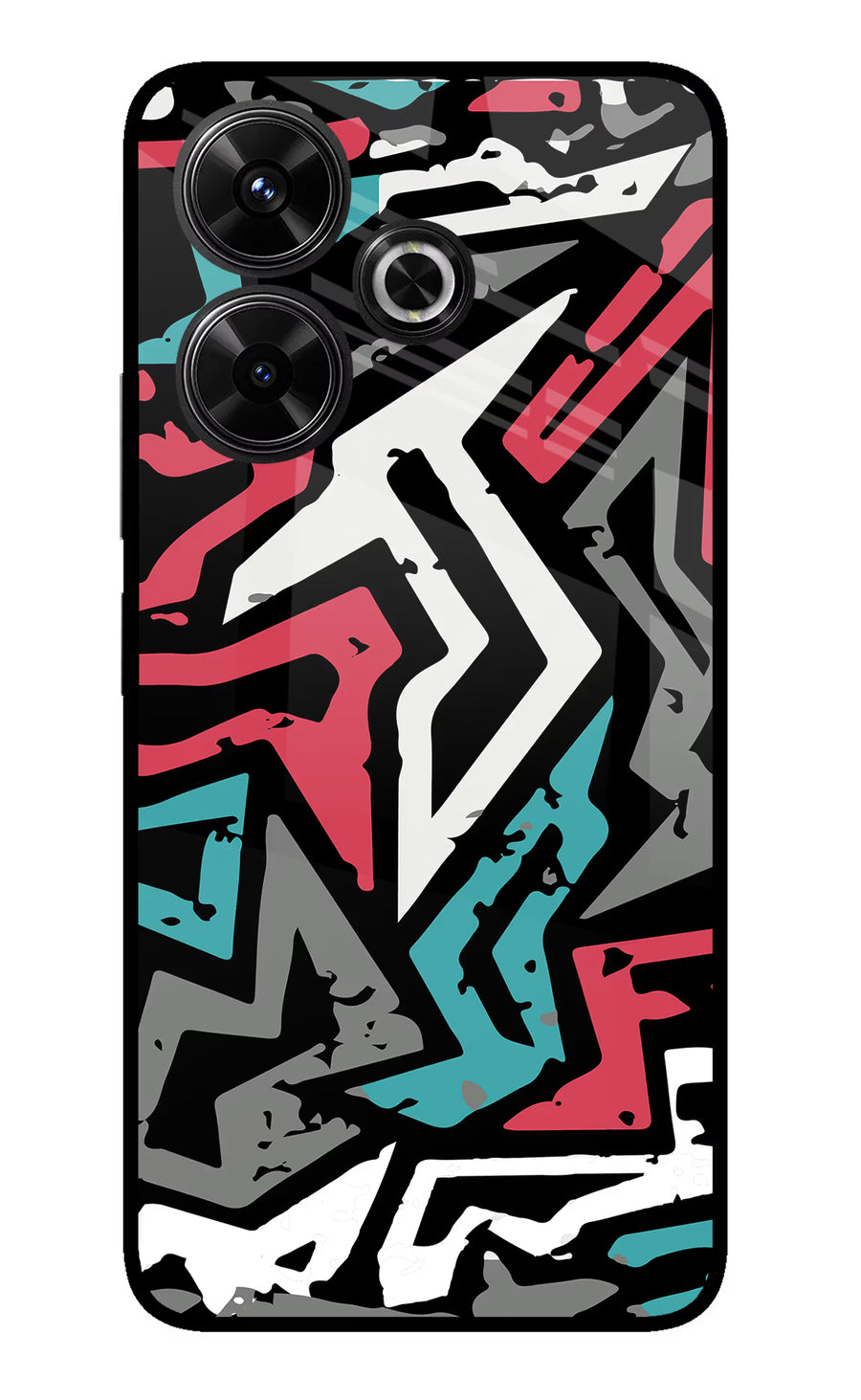 Geometric Graffiti Redmi 13 5G Back Cover, Glass case