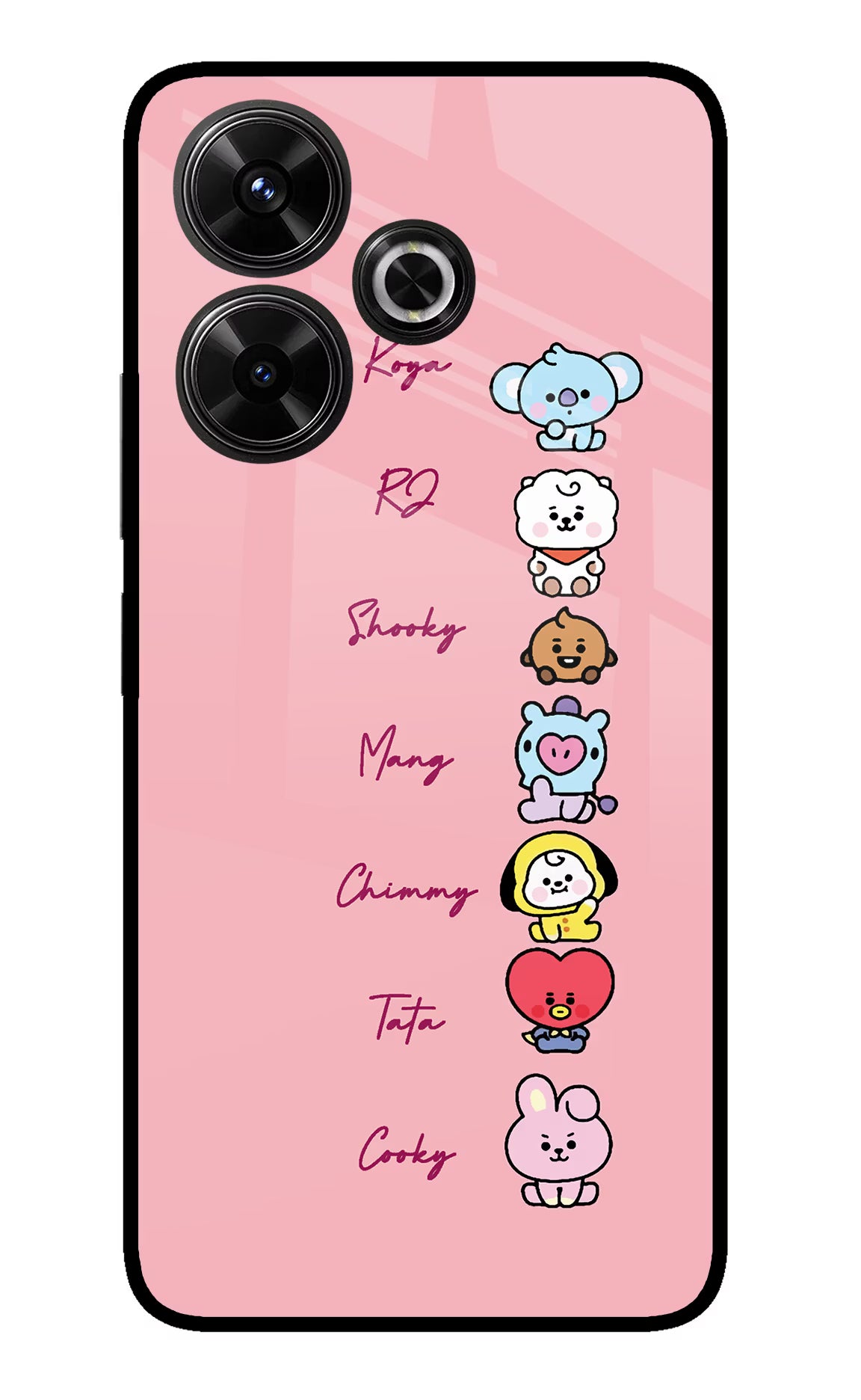 BTS names Redmi 13 5G Glass Case