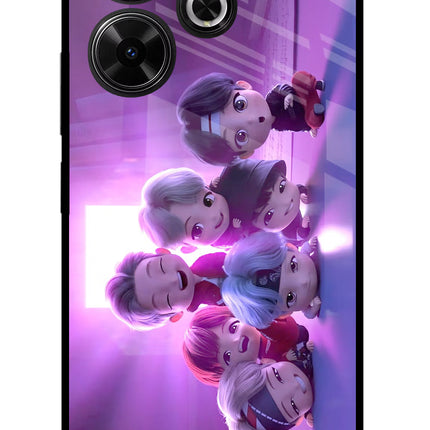 BTS Chibi Redmi 13 5G Glass Case