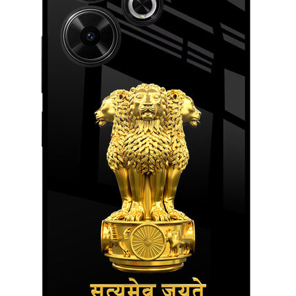 Satyamev Jayate Golden Redmi 13 5G Glass Case