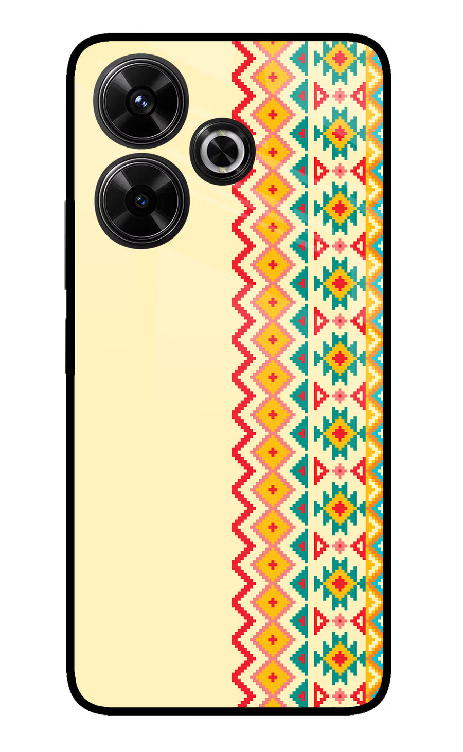 Ethnic Seamless Redmi 13 5G Back Cover, Glass case