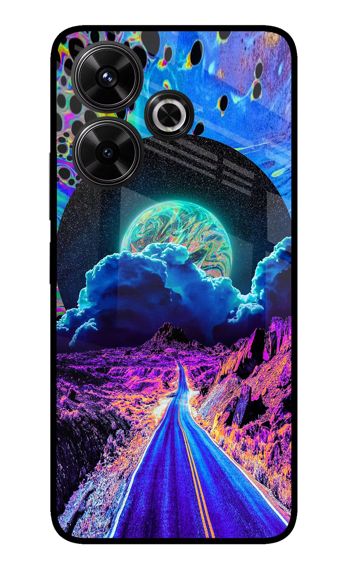 Psychedelic Painting Redmi 13 5G Glass Case Back Cover by Casekaro
