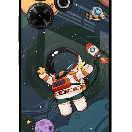 Cartoon Astronaut Redmi 13 5G Glass Case
