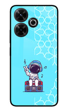 Cute Astronaut Chilling Redmi 13 5G Glass Case