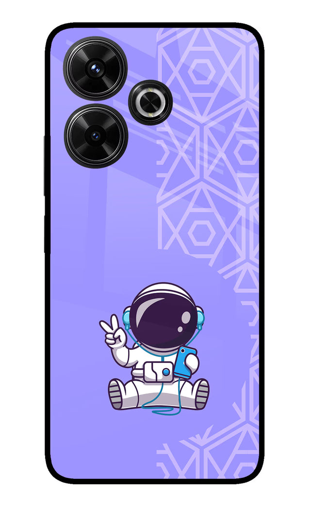 Cute Astronaut Chilling Redmi 13 5G Glass Case