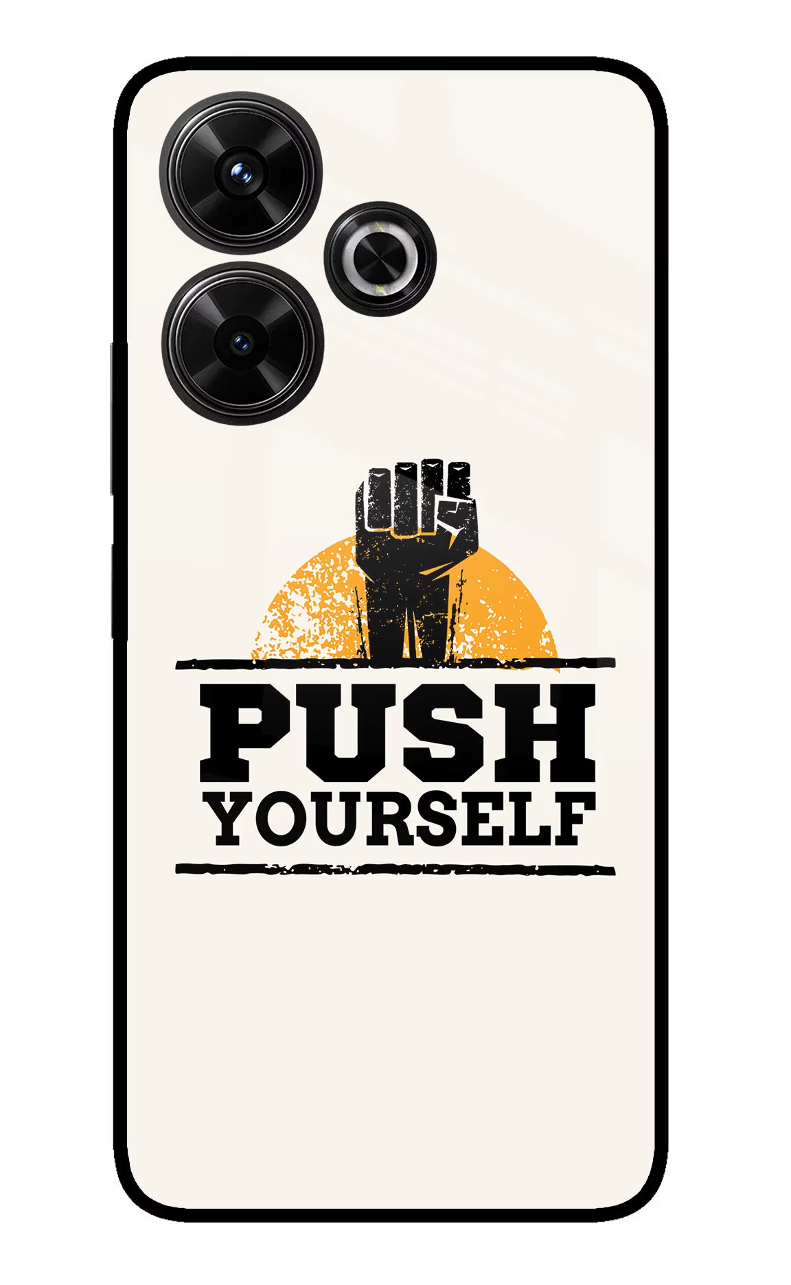 Push Yourself Redmi 13 5G Glass Case Back Cover by Casekaro