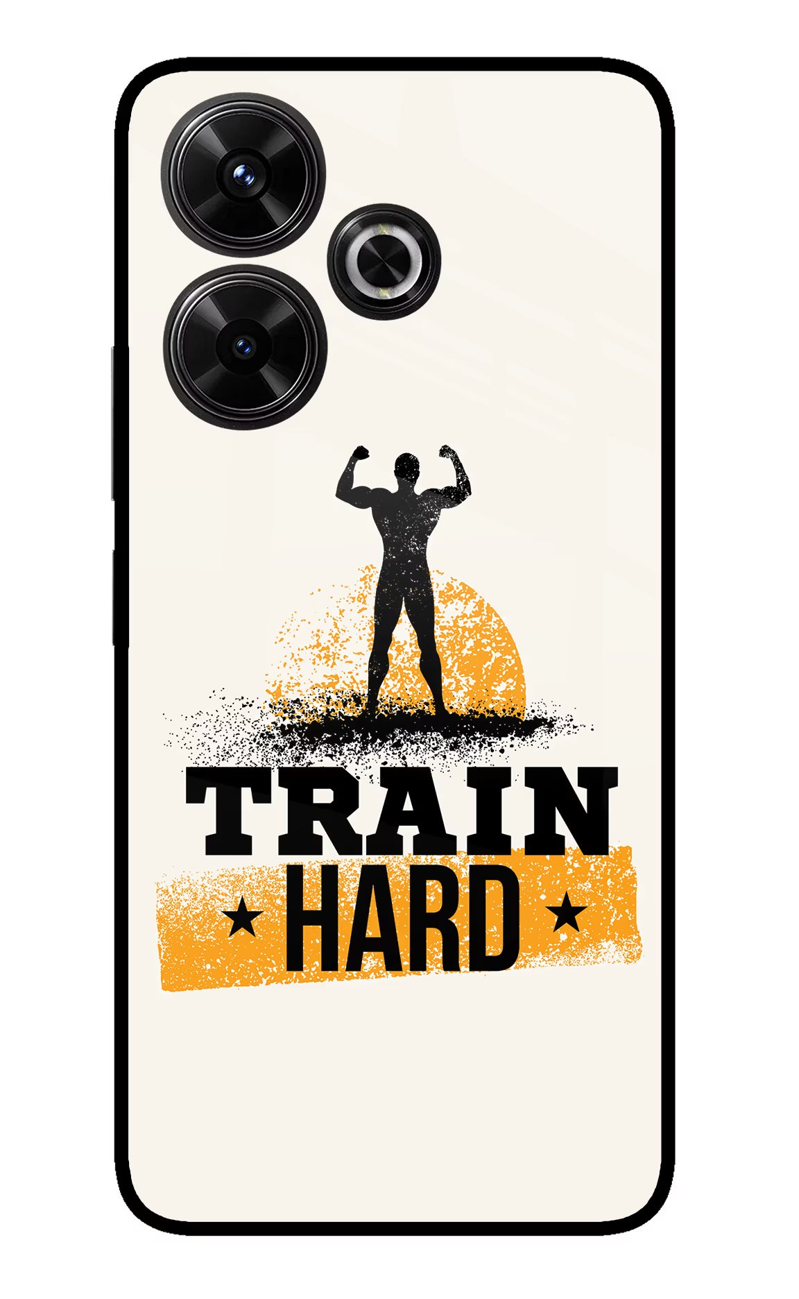 Train Hard Redmi 13 5G Glass Case Back Cover by Casekaro